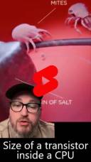 size of a transistor inside a cpu